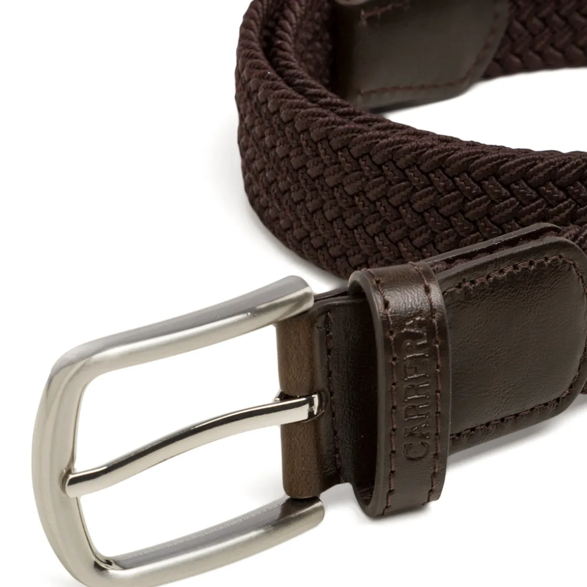 Cintura da uomo Carrera Jeans in tessuto marrone effetto intrecciato