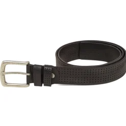 Cintura da uomo in pelle nera con dettagli traforati Carrera Jeans