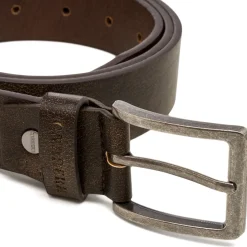 Cintura da Uomo Marrone in Pelle effetto consumato con logo Carrera Jeans