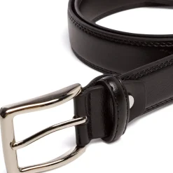 Cintura da Uomo Nera con Fibbia in Metallo Lucido Carrera