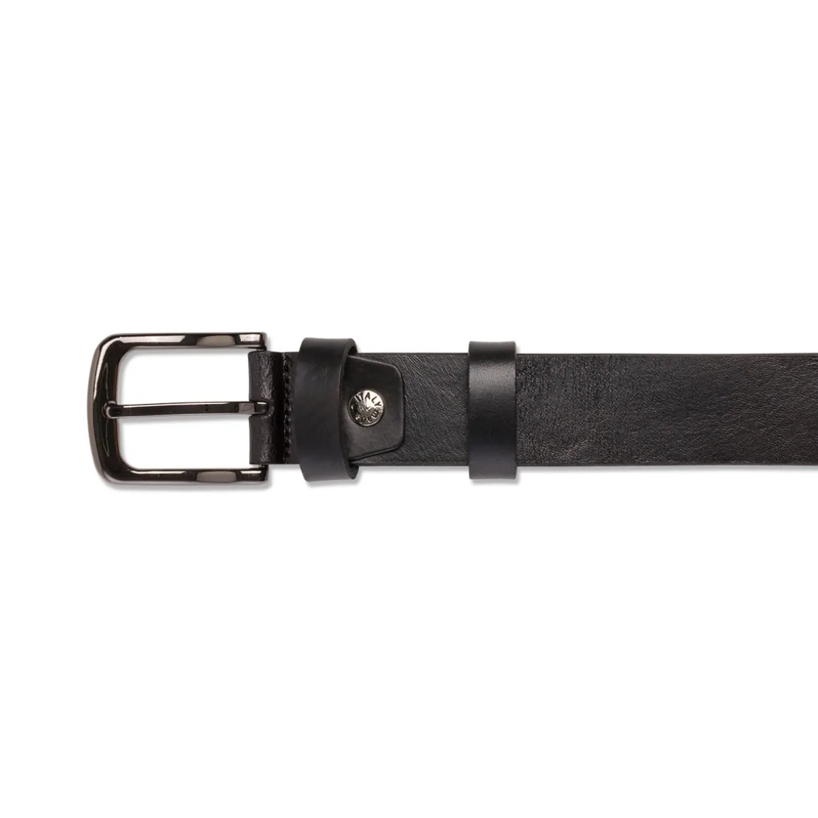 Cintura da Uomo Nera in Pelle con Fibbia Gunmetal Navigare