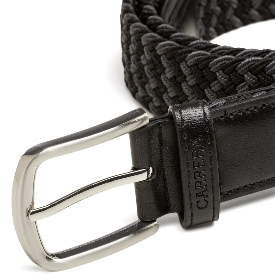 Cintura Intrecciata bicolore nero e grigio da Uomo Carrera