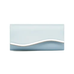Clutch rigida Azzurra da donna con inserto in metallo frontale Lora Ferres