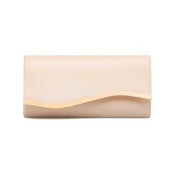 Clutch rigida Nude da donna con inserto in metallo frontale Lora Ferres