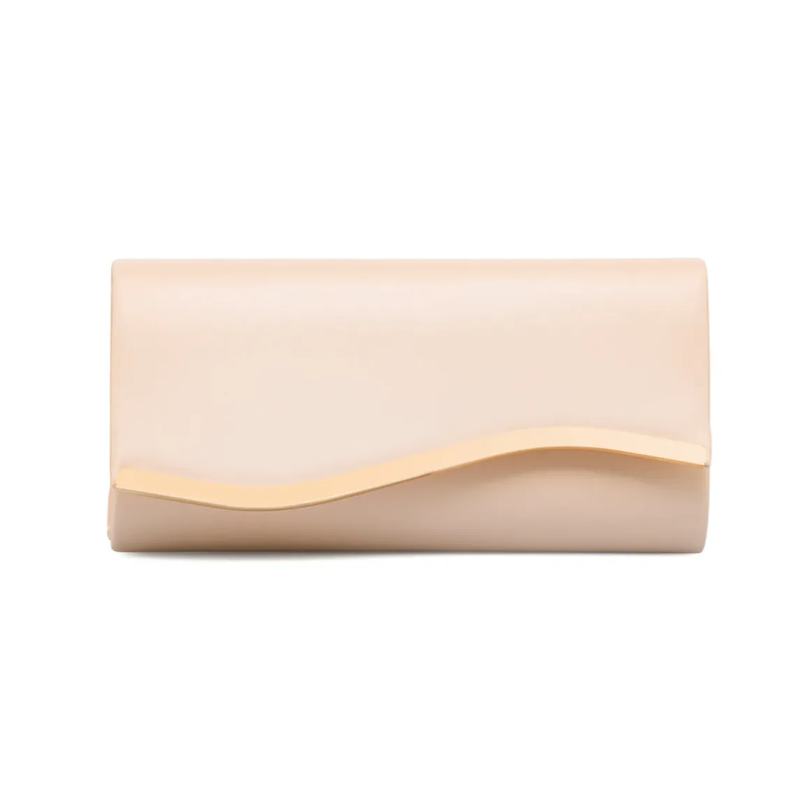 Clutch rigida Nude da donna con inserto in metallo frontale Lora Ferres