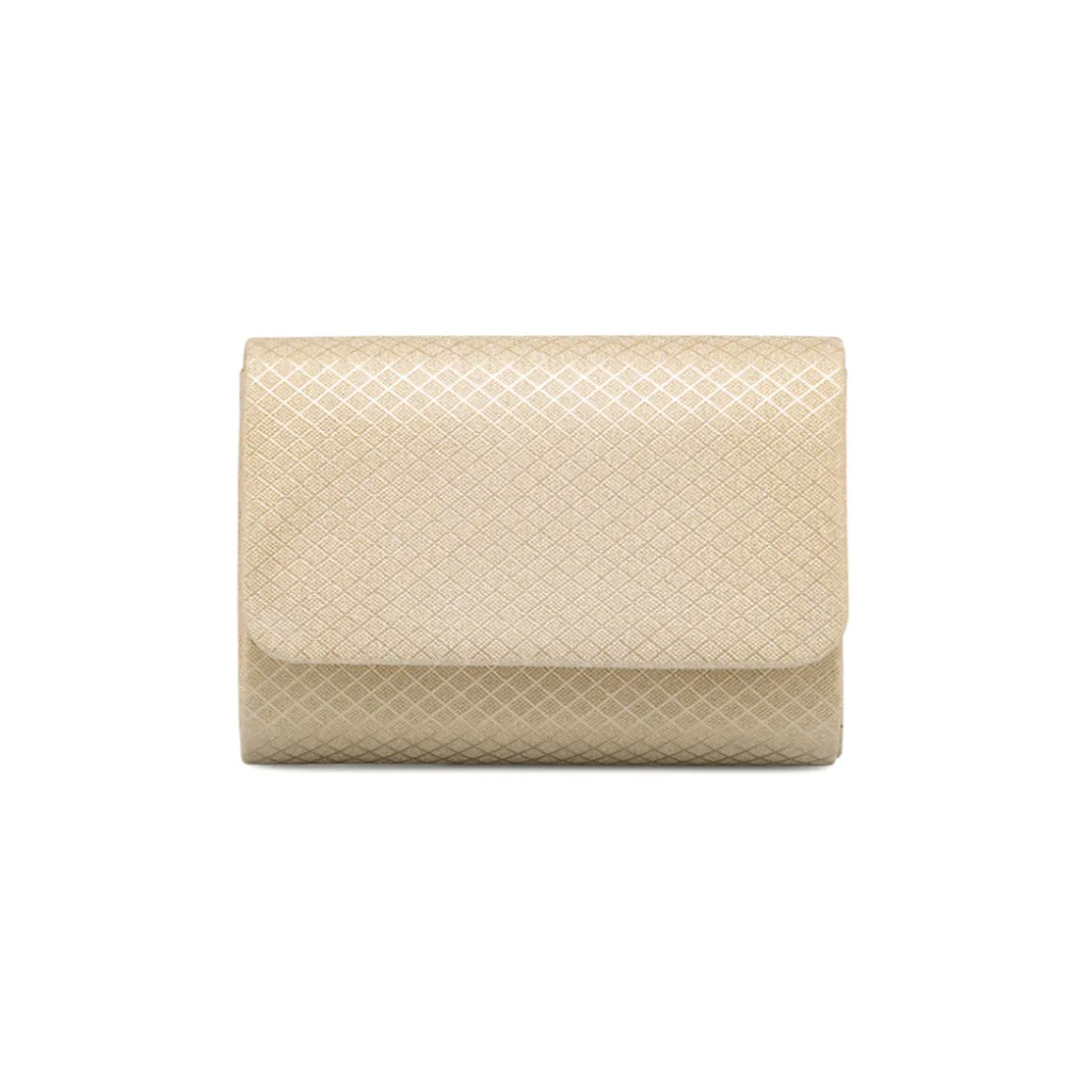 Clutch rigida Oro da Donna con texture geometrica Lora Ferres