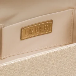 Clutch rigida Oro da Donna con texture geometrica Lora Ferres