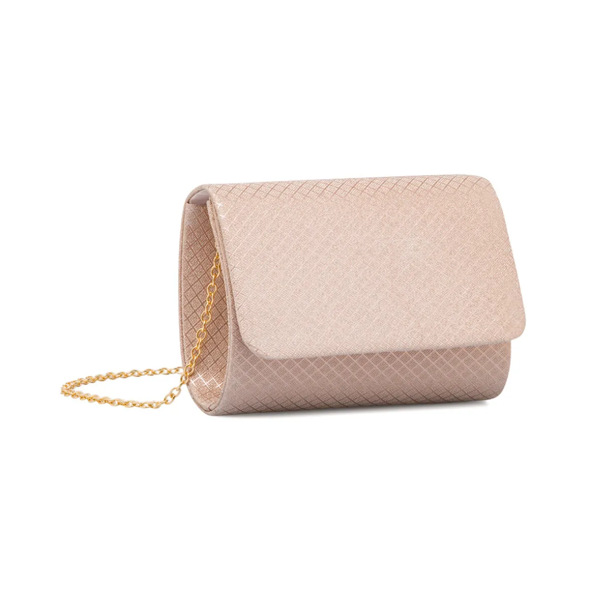 Clutch rigida Rosa da Donna con texture geometrica Lora Ferres