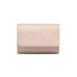 Clutch rigida Rosa da Donna con texture geometrica Lora Ferres