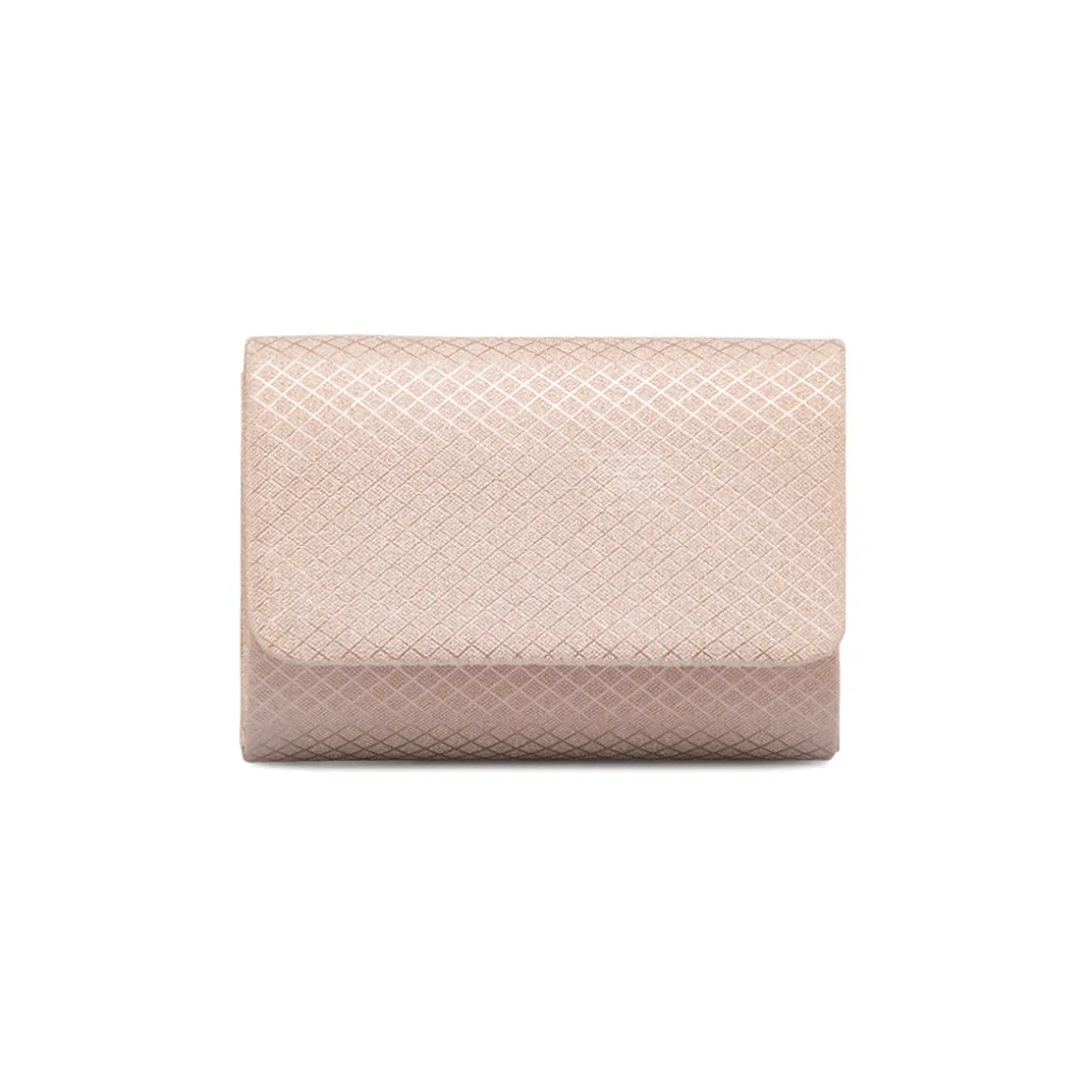 Clutch rigida Rosa da Donna con texture geometrica Lora Ferres