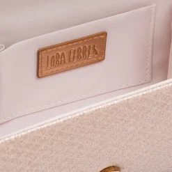 Clutch rigida Rosa da Donna con texture geometrica Lora Ferres