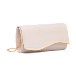 Clutch rigida Rosa da donna con inserto in metallo frontale Lora Ferres