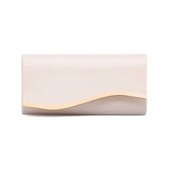 Clutch rigida Rosa da donna con inserto in metallo frontale Lora Ferres