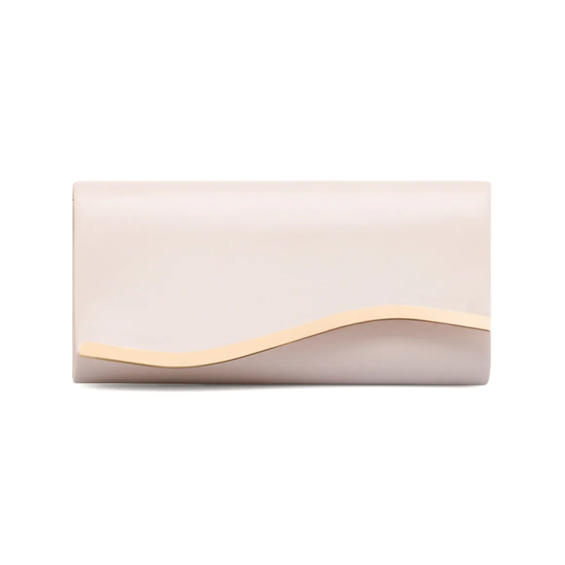 Clutch rigida Rosa da donna con inserto in metallo frontale Lora Ferres