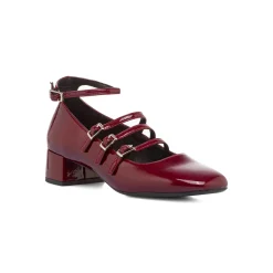 Décolleté bordeaux burgundy da donna con tacco 4 cm e cinturini Swish Jeans