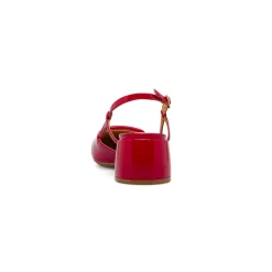 Décolleté comode e flessibili rosse da Donna con fibbia e tacco 5 cm P Smart