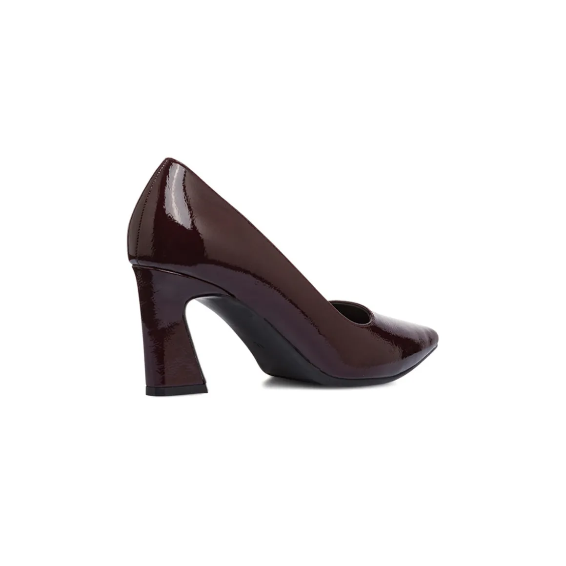 Décolleté da donna bordeaux effetto vernice con tacco campana 7,5 cm Lora Ferres