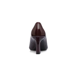 Décolleté da donna bordeaux effetto vernice con tacco campana 7,5 cm Lora Ferres