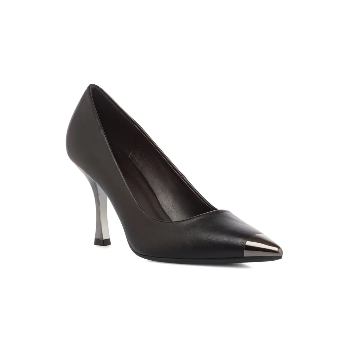 Décolleté da donna nere con tacco 8,5 cm e dettaglio laminato Lora Ferres