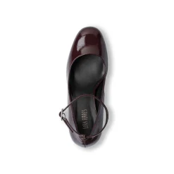 Décolleté Mary Jane bordeaux da donna effetto vernice con tacco 7,5 cm Lora Ferres