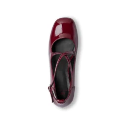 Décolleté Mary Jane bordeaux burgundy da donna con cinturini incrociati Swish Jeans tacco 5,5 cm
