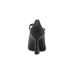 Décolleté Mary Jane da donna nere Lora Ferres con tacco campana 9 cm e cinturino alla caviglia