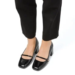 Décolleté Mary Jane da donna nere effetto vernice Swish Jeans con tacco 5 cm