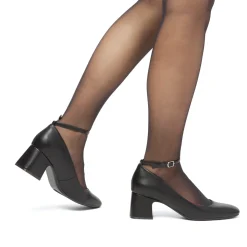Décolleté Mary Jane da donna nere Swish Jeans con tacco 5 cm e cinturino alla caviglia
