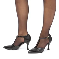 Décolleté Mary Jane da donna nere Lora Ferres con tacco alto 8,5 cm