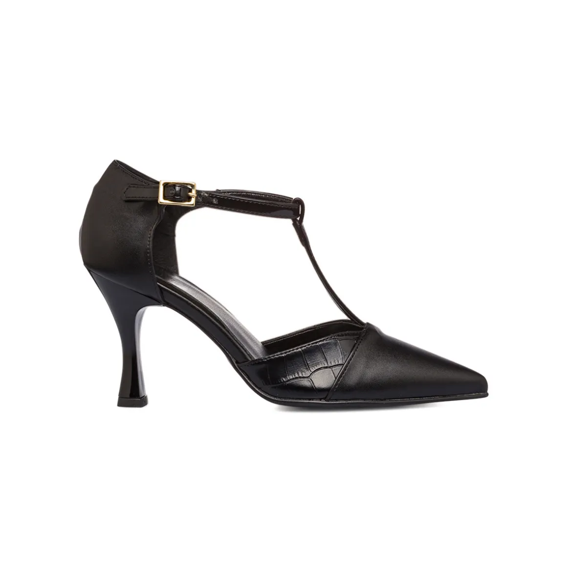 Décolleté Mary Jane da donna nere Lora Ferres con tacco alto 8,5 cm