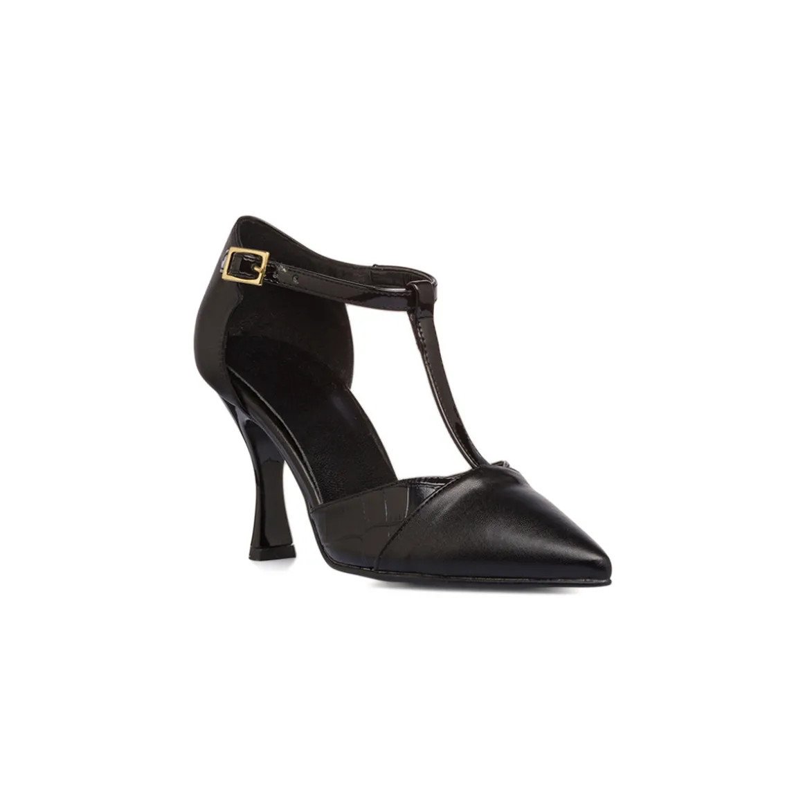Décolleté Mary Jane da donna nere Lora Ferres con tacco alto 8,5 cm