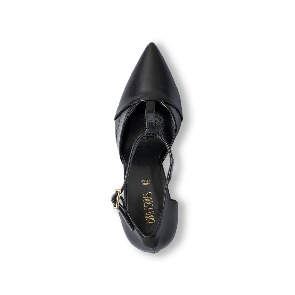 Décolleté Mary Jane da donna nere Lora Ferres con tacco alto 8,5 cm