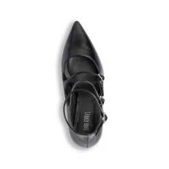 Décolleté Mary Jane da donna nere con tacco 8 cm e cinturini Lora Ferres