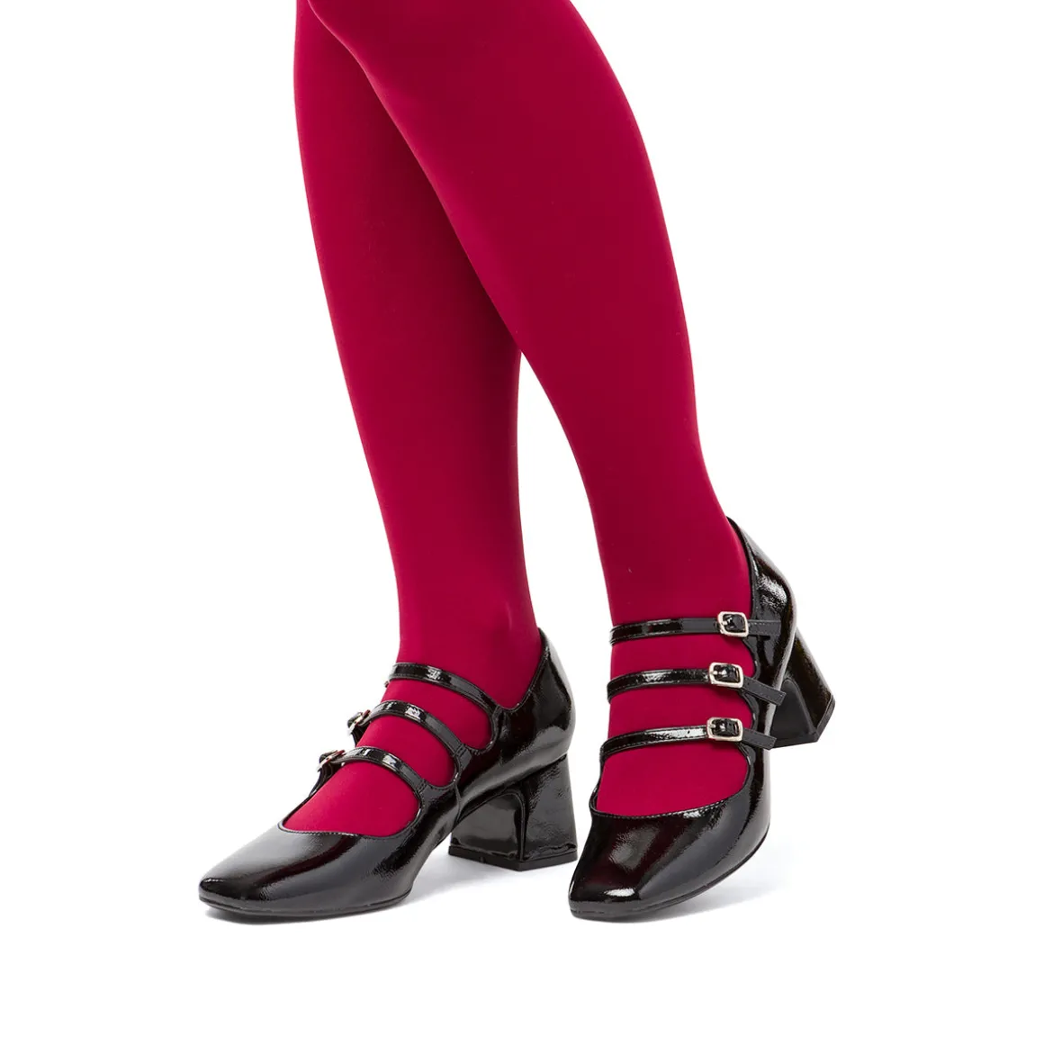 Décolleté Mary Jane da donna nere effetto vernice Swish Jeans con tacco 6 cm