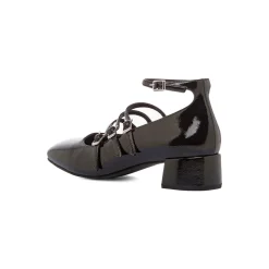 Décolleté Mary Jane nere da donna effetto vernice con tacco 4 cm Swish Jeans