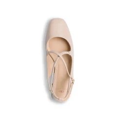 Décolleté Mary Jane nude in vernice con cinturini incrociati e tacco a blocco 5,5 cm Swish Jeans