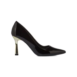 Décolleté nere da donna effetto vernice con tacco stiletto 9 cm Lora Ferres
