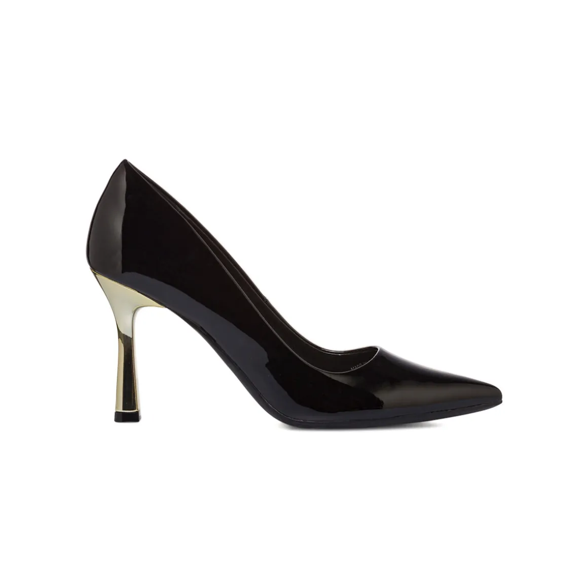 Décolleté nere da donna effetto vernice con tacco stiletto 9 cm Lora Ferres