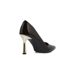 Décolleté nere da donna effetto vernice con tacco stiletto 9 cm Lora Ferres