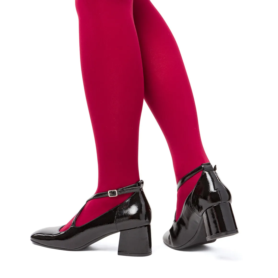 Décolleté nere da donna effetto vernice con tacco 5,5 cm Swish Jeans