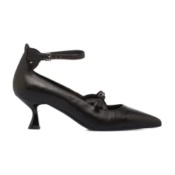 Décolleté nere da Donna in pelle con cinturino e tacco 5,5 cm Primopiano