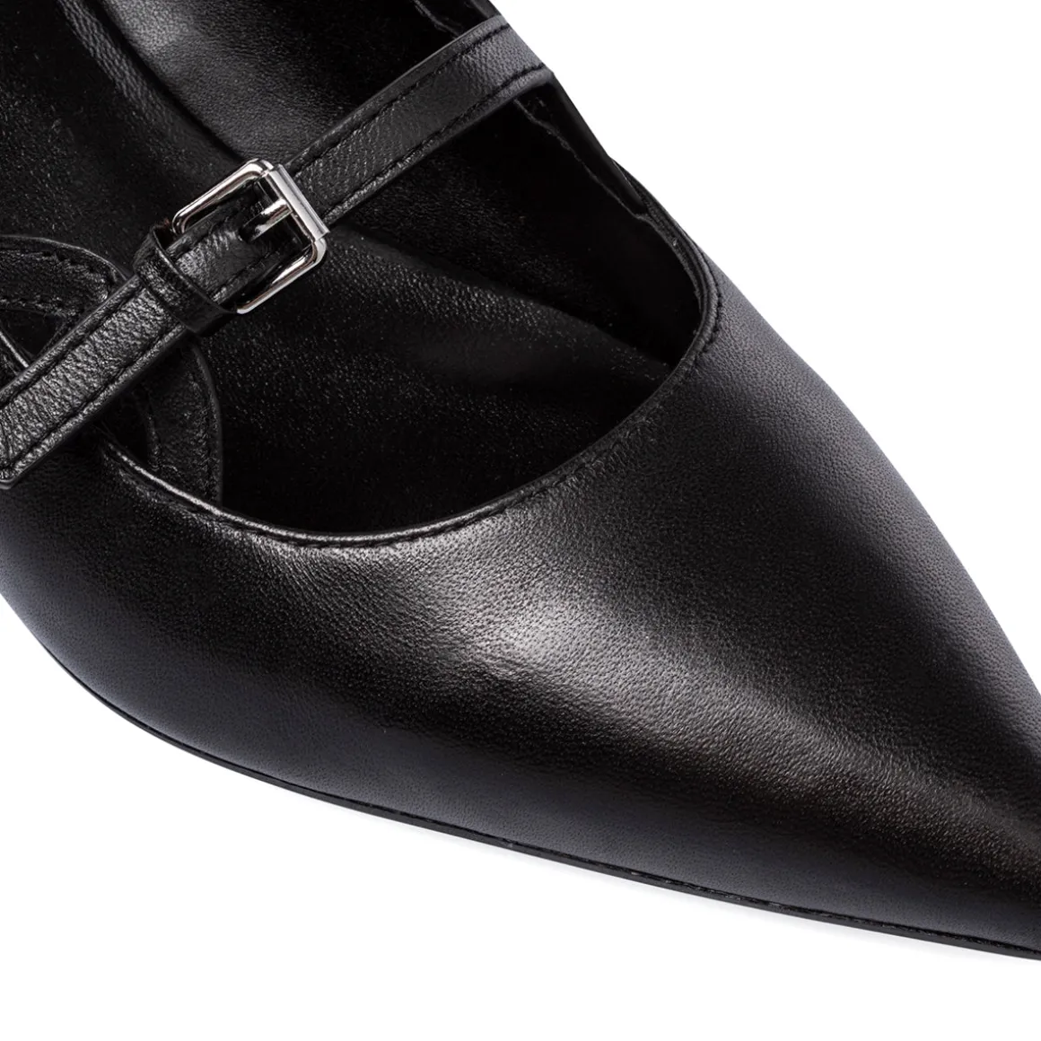 Décolleté nere da Donna in pelle con cinturino e tacco 5,5 cm Primopiano