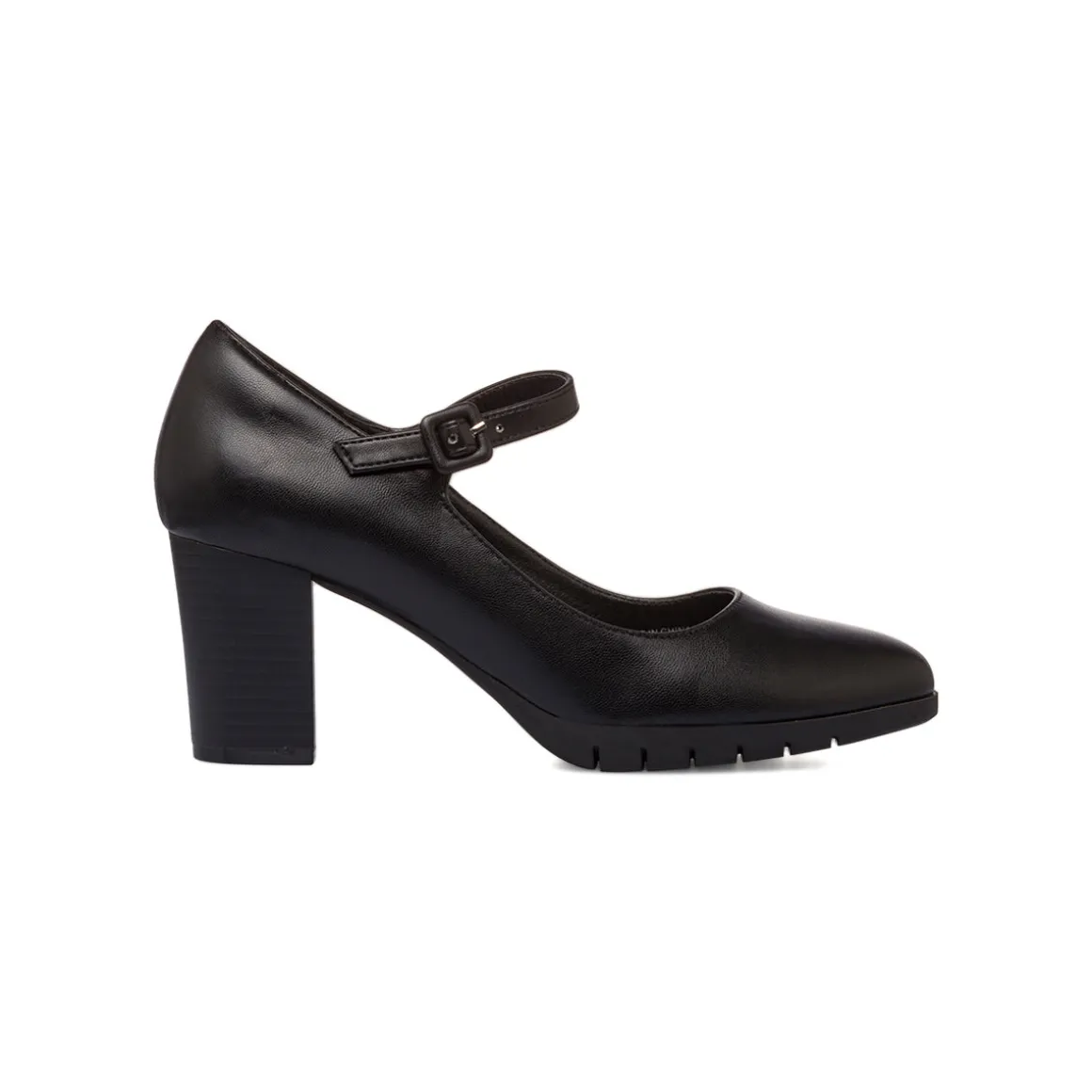 Décolleté nere da donna P Soft con cinturino e tacco 7 cm