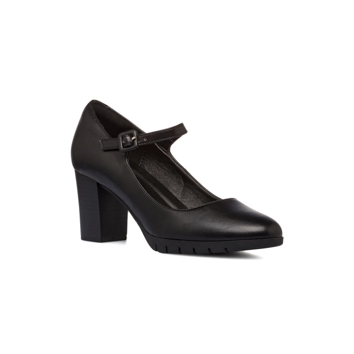 Décolleté nere da donna P Soft con cinturino e tacco 7 cm