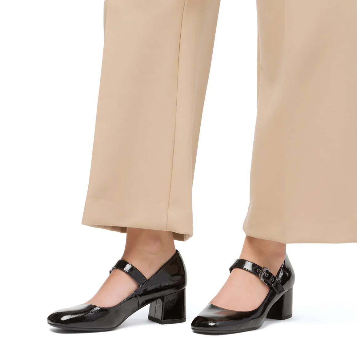 Décolleté nere effetto vernice da donna con tacco 5,5 cm Swish Jeans
