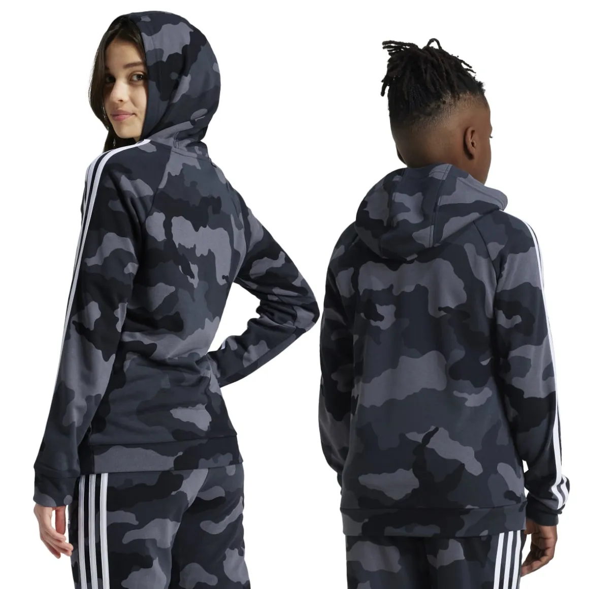 Felpa bambino con cappuccio Essentials Allover Print adidas