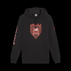 Felpa con cappuccio nera da uomo con tasca a marsupio Puma AC Milan Ftblicons