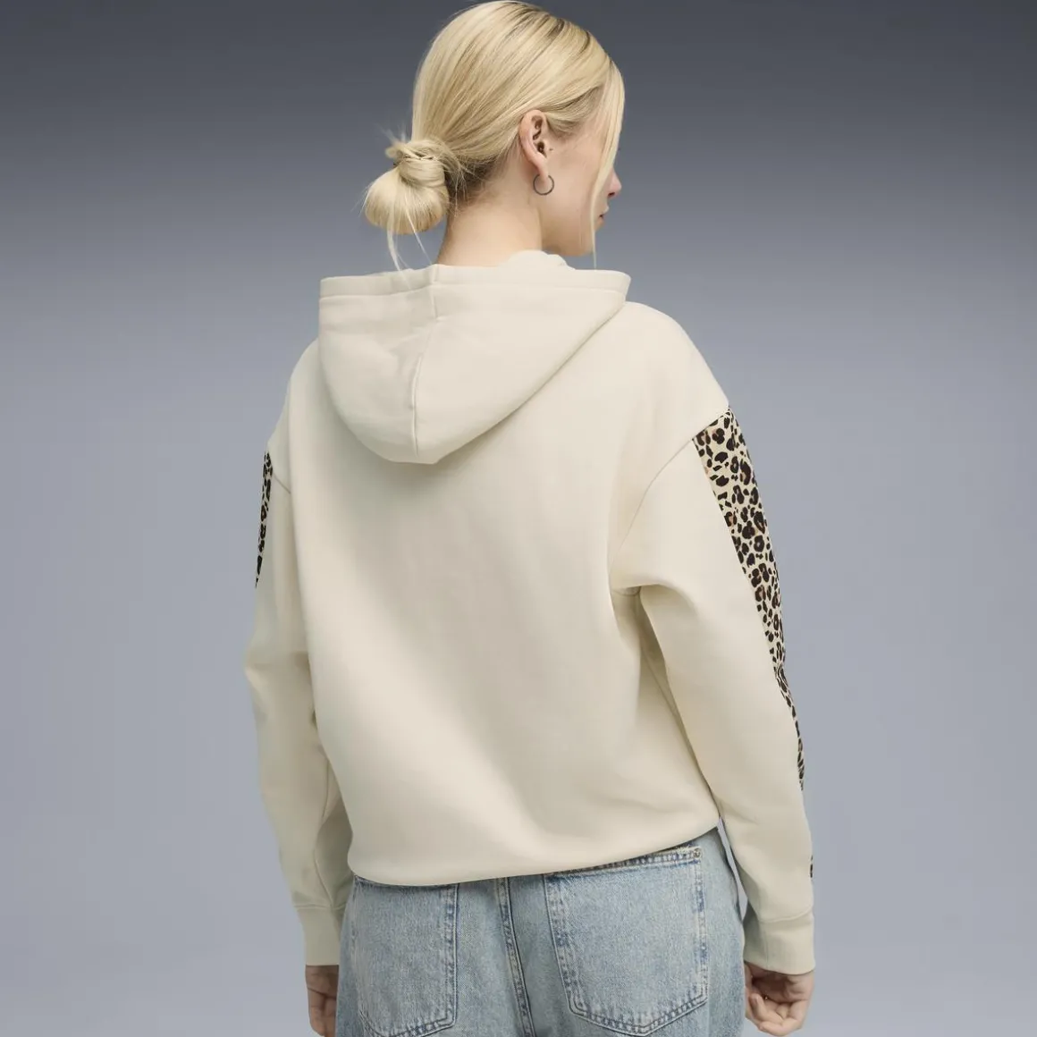 Felpa con stampa Leopard beige da Donna Puma ESS GRAPHIC Animal