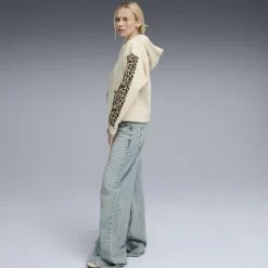 Felpa con stampa Leopard beige da Donna Puma ESS GRAPHIC Animal