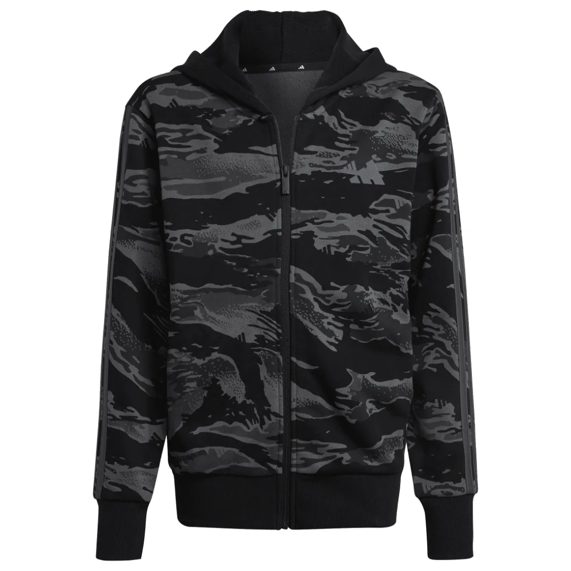 Felpa con zip da Ragazzo e Ragazza nera con stampa camouflage adidas